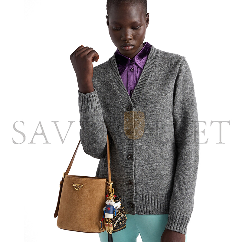 PRADA MINI SUEDE BUCKET BAG 1BE078 (18*17*10.5cm) 